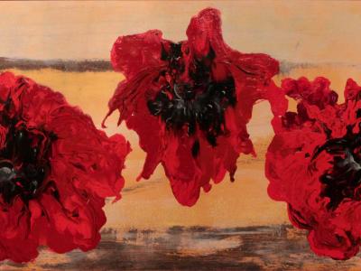 Adavncing Poppies - Sold Adavncing Poppies - Sold